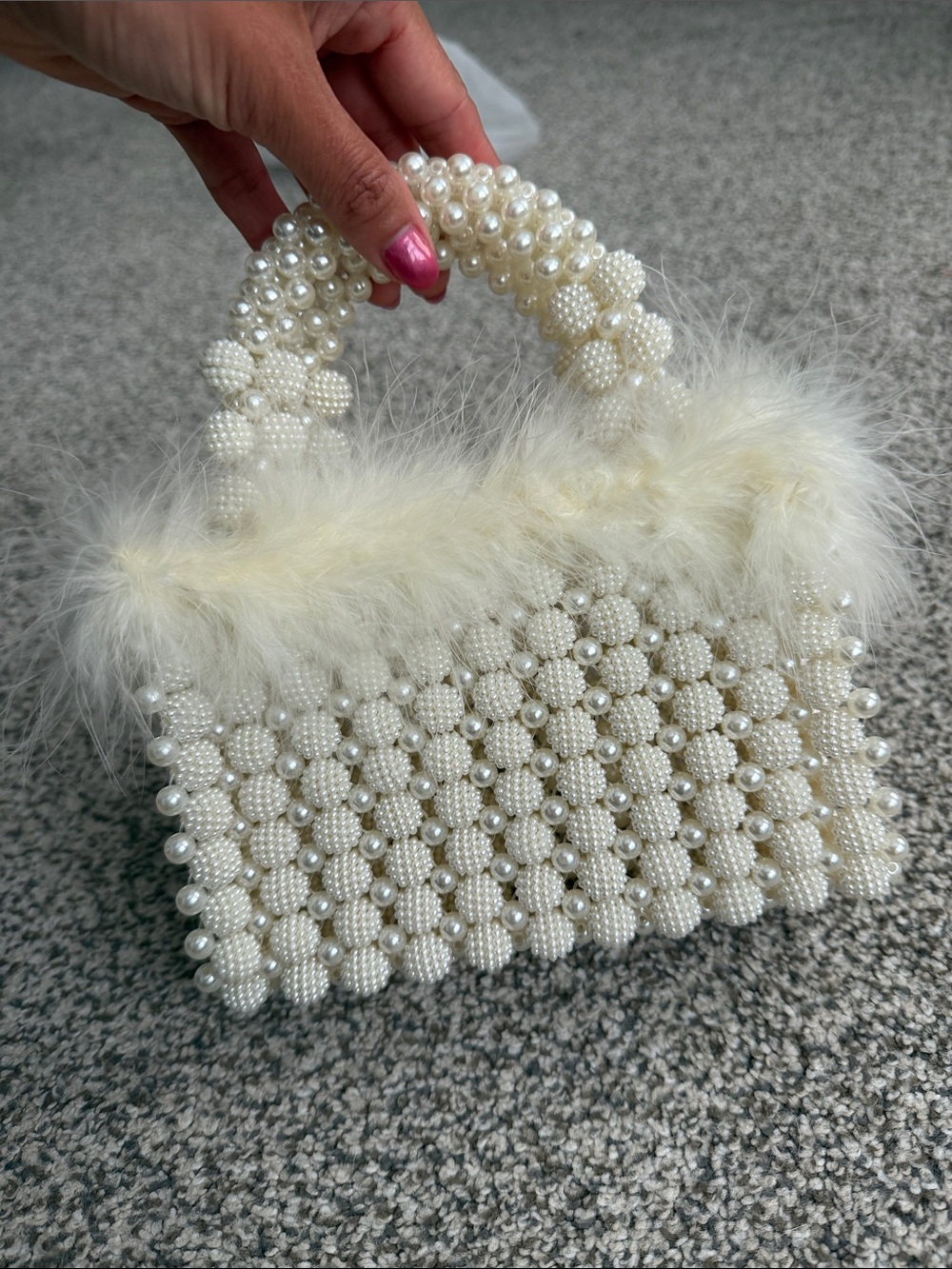 Show Me Your Mumu Pearl Beaded “I Do” bag